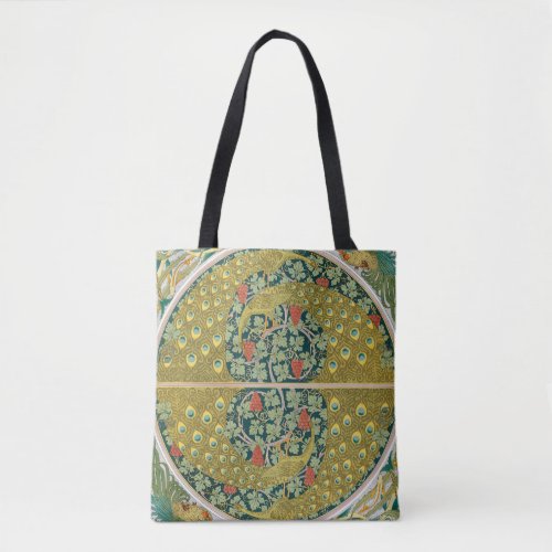 Peacock Art Nouveau Style round intricate design Tote Bag