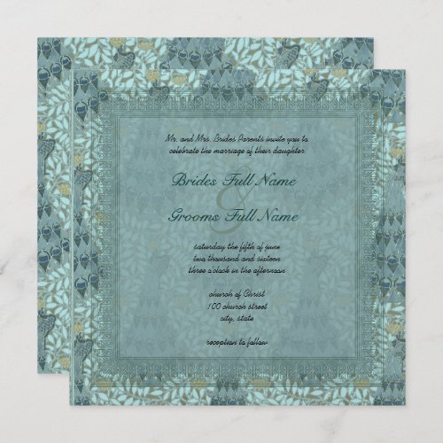 Peacock Art Nouveau Wedding Invitations