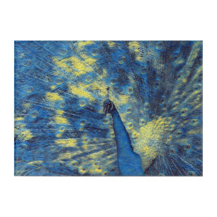 Peacock Artwork in Van Gogh Starry Night Colors Acrylic Print