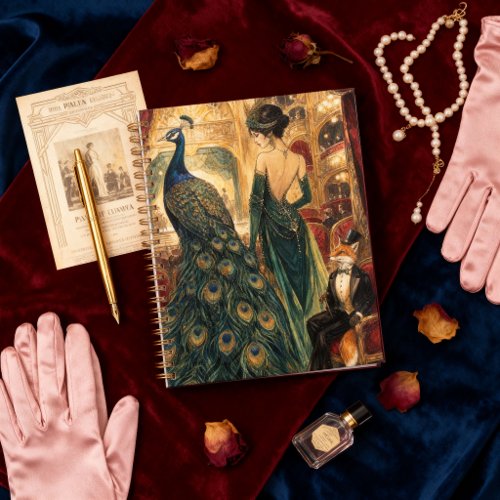 Peacock at the Opera Vintage Art Deco Elegant Planner