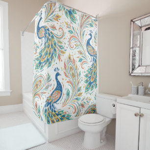 Peacock Aura Shower Curtain