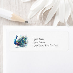 Peacock Baby Shower  Label