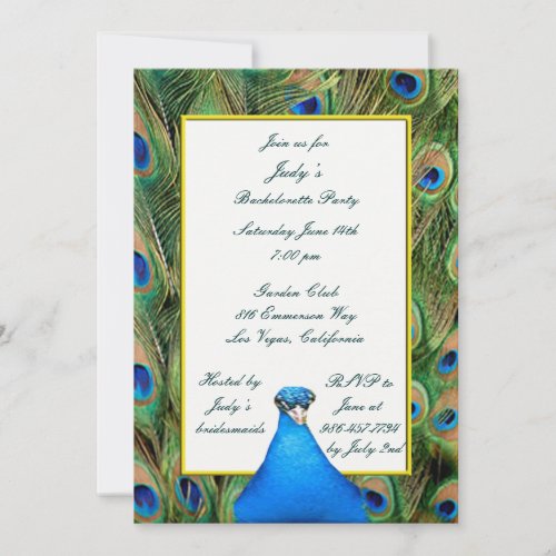 Peacock Bachelorette Party Invitation
