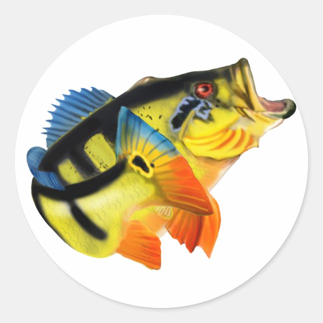 Peacock Bass 3 Classic Round Sticker (Front)