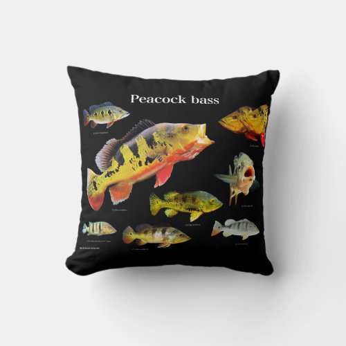 Peacock bass  Eye_Spot Cichlid Throw Pillow