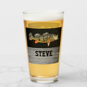 Peacock Bass Fishing Beer Angler Fisherman Men Glass
