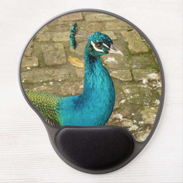 Peacock Beautiful Nature Photography Gel Mouse Pad (Front)