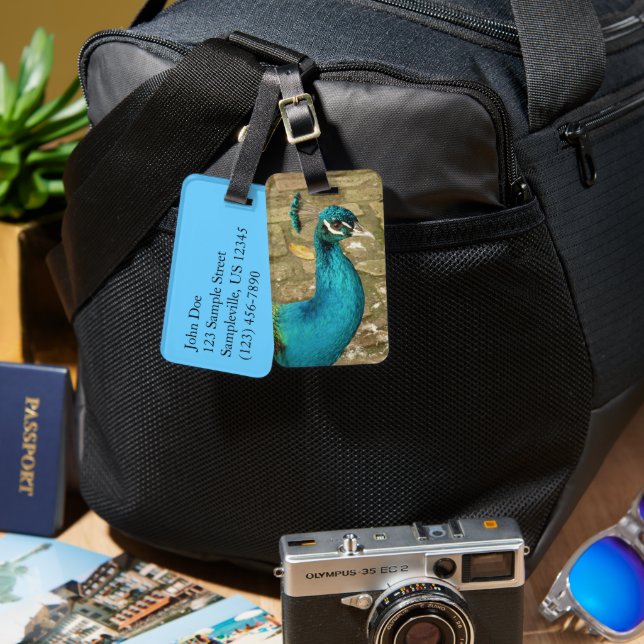 Peacock Beautiful Nature Photography Luggage Tag (Front & Back)