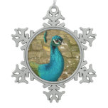 Peacock Beautiful Nature Photography Snowflake Pewter Christmas Ornament