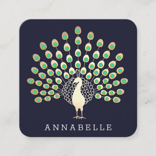 Peacock Beauty and Fashion  Square Business Card