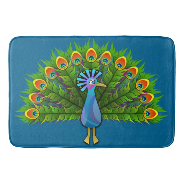 Peacock Bedroom Rug Mat Home Decor Rug Mats (Front)