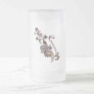 Peacock Beer Glass Frosted Glass Beer Mug