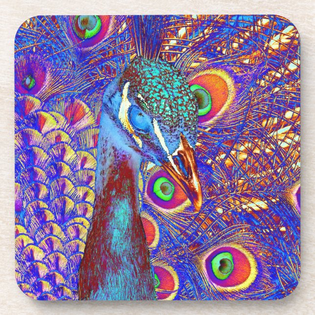 Peacock Beverage Coaster (Front)