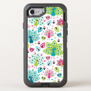peacock bird and owl OtterBox defender iPhone SE/8/7 case