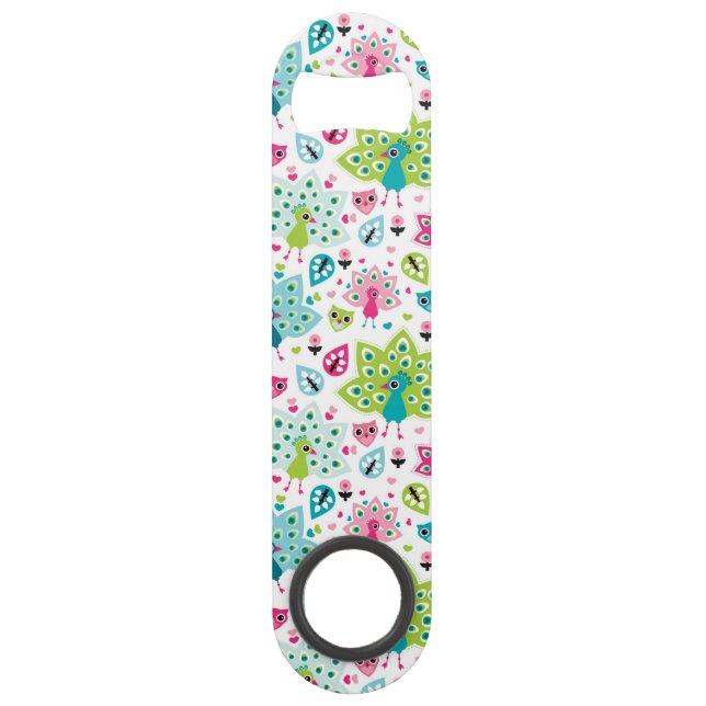 peacock bird and owl speed bottle opener (Front)