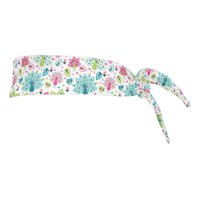 peacock bird and owl tie headband (Rotate 90)