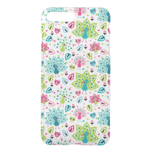 peacock bird and owl uncommon iPhone case (Back)