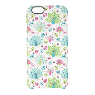 peacock bird and owl clear iPhone 6/6S case