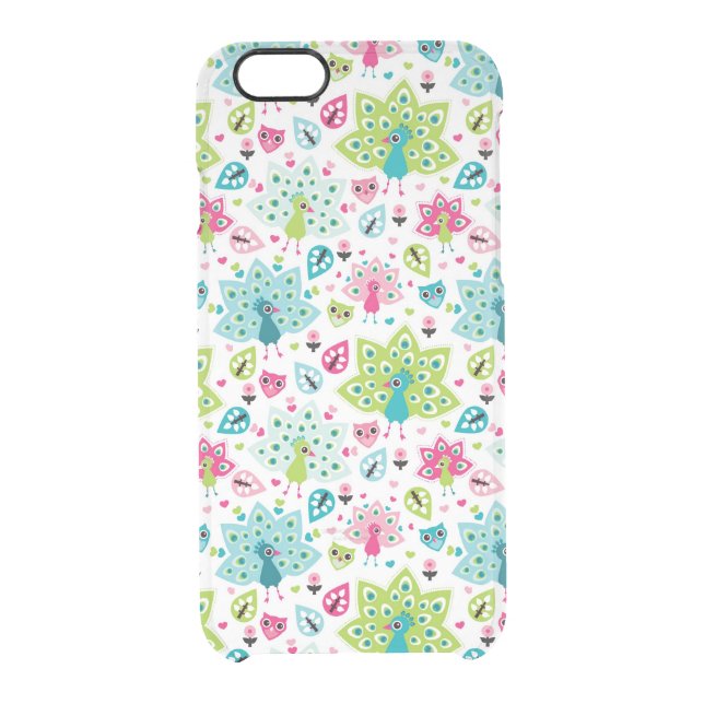 peacock bird and owl uncommon iPhone case (Back)