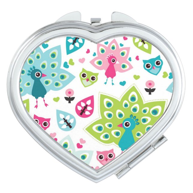 peacock bird and owl vanity mirror (Front)