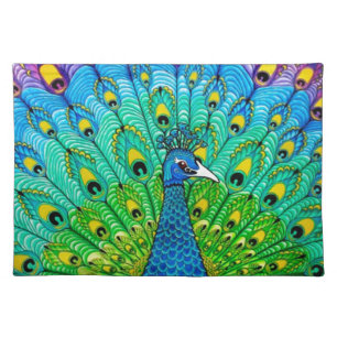 Peacock bird animation placemat