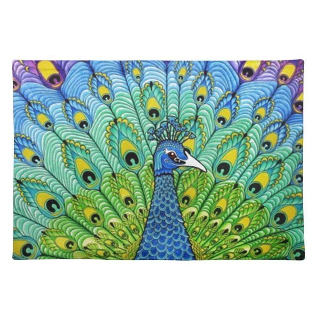 Peacock bird animation placemat (Front)