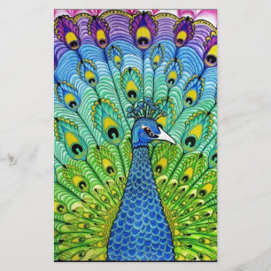 Peacock bird animation stationery