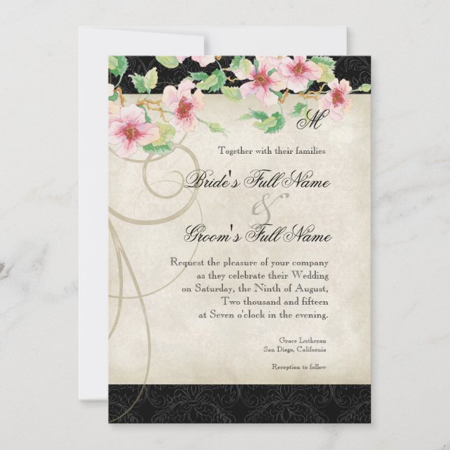 Peacock Bird Cage - Wedding Invitation (Front)