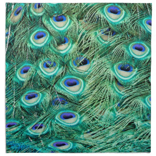 Peacock Bird Feather Teal Turquoise Vintag Napkins