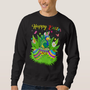 Peacock Bird  Floral Easter Egg Funny Peacock East Sweatshirt