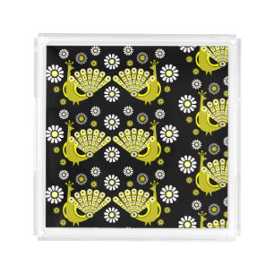 Peacock Bird Graphic Art Acrylic Tray