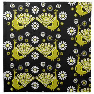 Peacock Bird Graphic Art Cloth Napkin