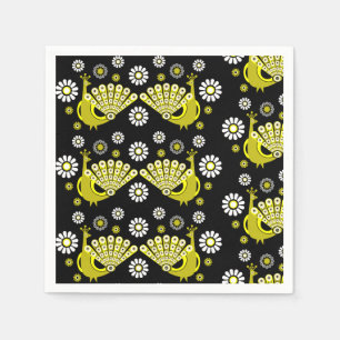 Peacock Bird Graphic Art Napkins