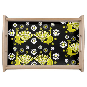 Peacock Bird Graphic Art Serving Tray