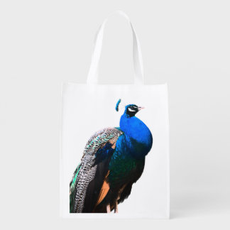 peacock bird grocery bag