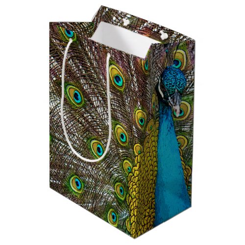 Peacock Bird on Display Medium Gift Bag