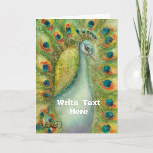 Peacock Bird Personalized Card