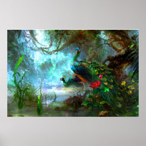 Peacock Bird Photo Nature Wall Poster