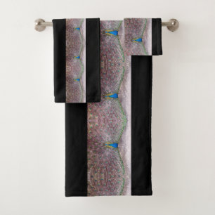 Peacock Bird Wildlife Feathers Teal Bath Towel Set