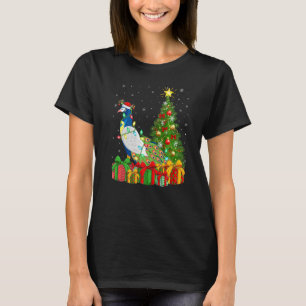 Peacock Bird  Xmas Holiday Santa Peacock Christmas T-Shirt