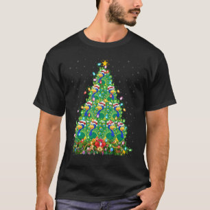 Peacock Bird   Xmas Lights Santa Peacock Christmas T-Shirt