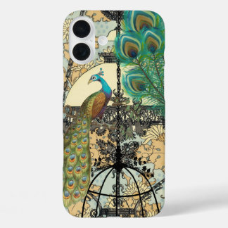 Peacock Birdcage Chandelier Damask iPhone 16 Plus Case