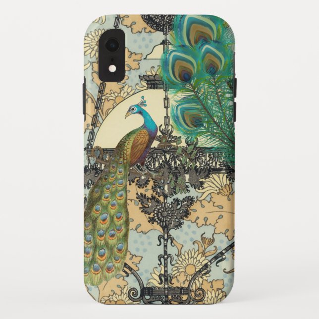 Peacock Birdcage  Damask Case-Mate iPhone Case (Back)