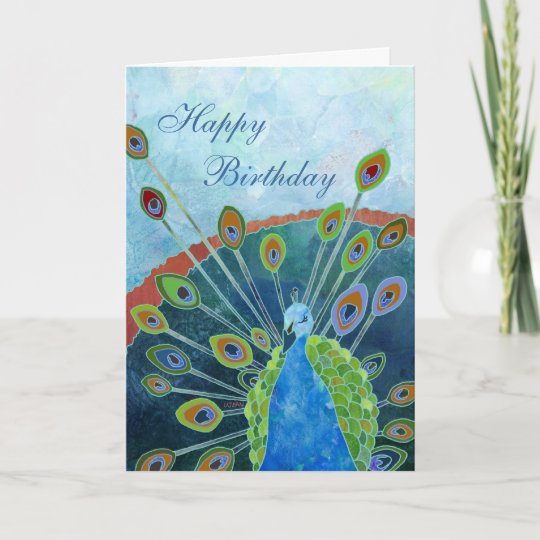 Peacock Birthday Card Zazzle