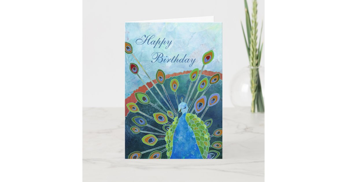 Peacock Birthday Card Zazzle