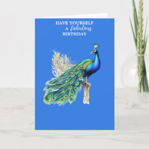 Peacock birthday card, Have a fabulous birthday Thank You Card
