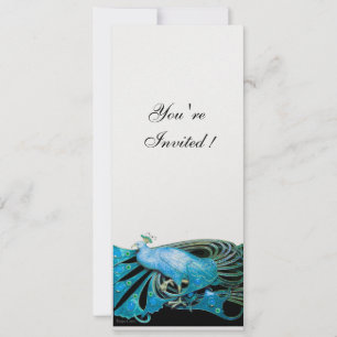 PEACOCK black ,blue ,white, ice metallic Invitation