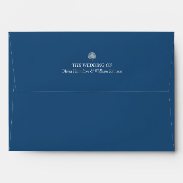 Peacock Blue 5x7 Ivory Address Panel Envelope (Back (Top Flap))
