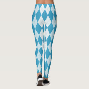 Peacock Blue Argyle Diamond Leggings