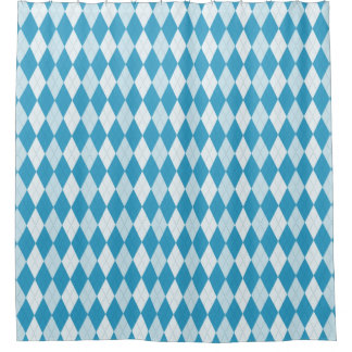 Peacock Blue Argyle Diamond Shower Curtain